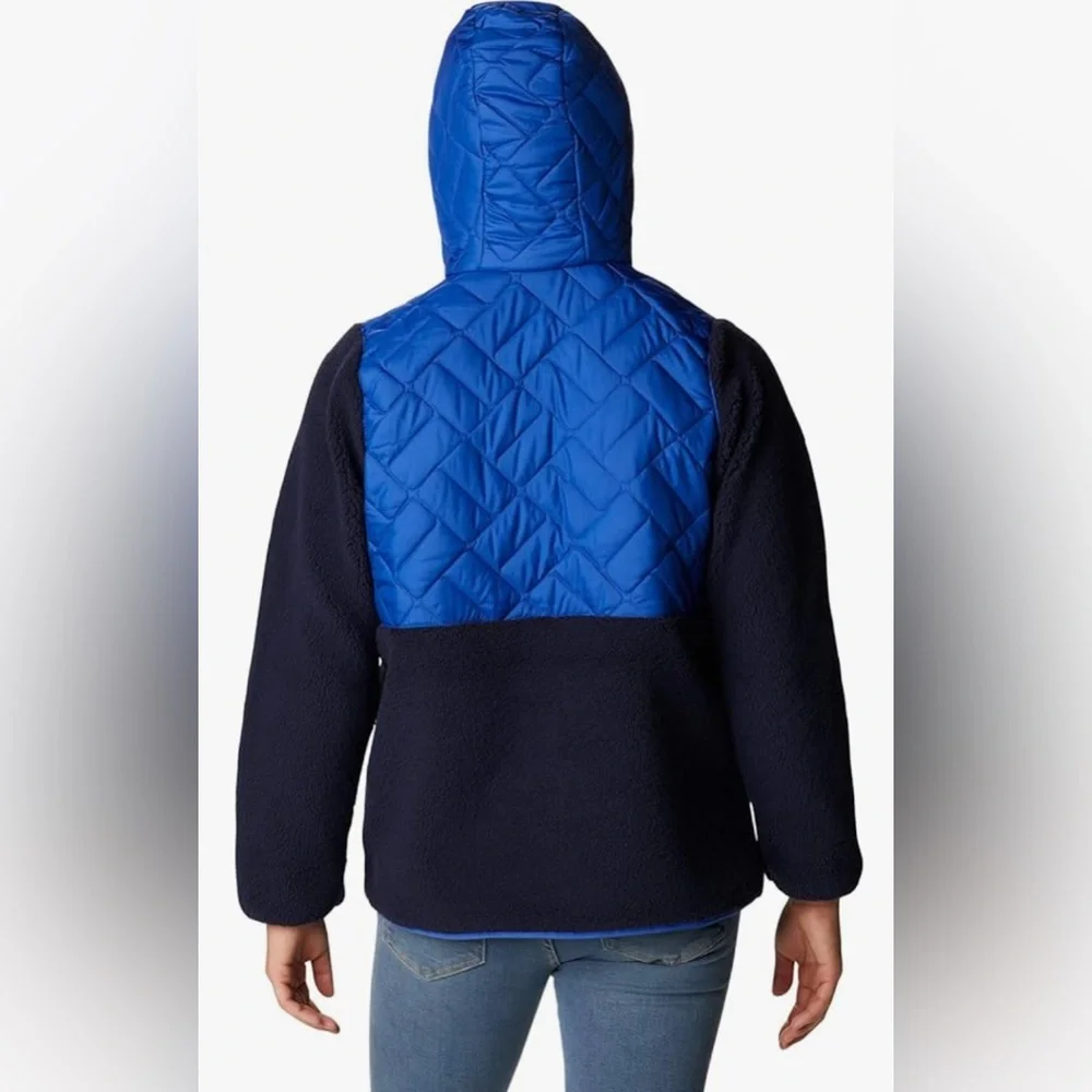 Columbia Women's Sweet View Fleece Hooded Pullover Lapis Blue Dark Nocturnal XL! - Picture 2 of 12